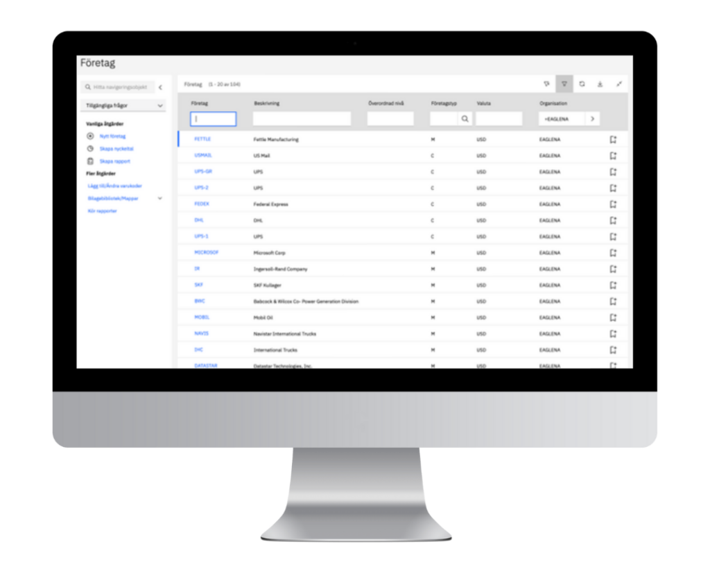 Bild som visar på leverantörsregister i Manage som är en del av Maximo Application Suite